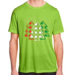 Green White Red Buffalo Plaid Christmas Trees Cute Snow Gift  Adult ChromaSoft Performance T-Shirt