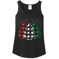 Green White Red Buffalo Plaid Christmas Trees Cute Snow Gift  Ladies Essential Tank