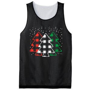 Green White Red Buffalo Plaid Christmas Trees Cute Snow Gift  Mesh Reversible Basketball Jersey Tank