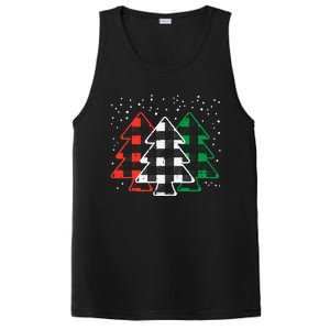 Green White Red Buffalo Plaid Christmas Trees Cute Snow Gift  PosiCharge Competitor Tank