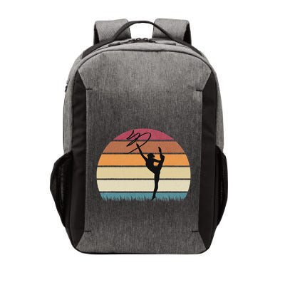 Gymnast With Ribbon In Retro Sunset Rhythmic Gymnastics Vector Backpack