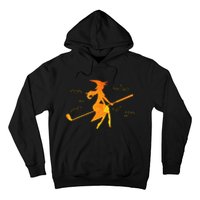 Golf Witch Riding Golf Stick Funny Halloween Golf Club Hoodie