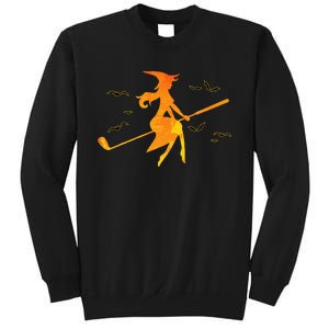 Golf Witch Riding Golf Stick Funny Halloween Golf Club Sweatshirt