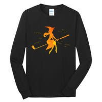 Golf Witch Riding Golf Stick Funny Halloween Golf Club Tall Long Sleeve T-Shirt