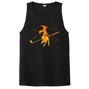 Golf Witch Riding Golf Stick Funny Halloween Golf Club PosiCharge Competitor Tank