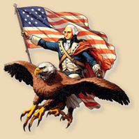 George Washington Riding A Bald Eagle Patriotic Zip Tote Bag