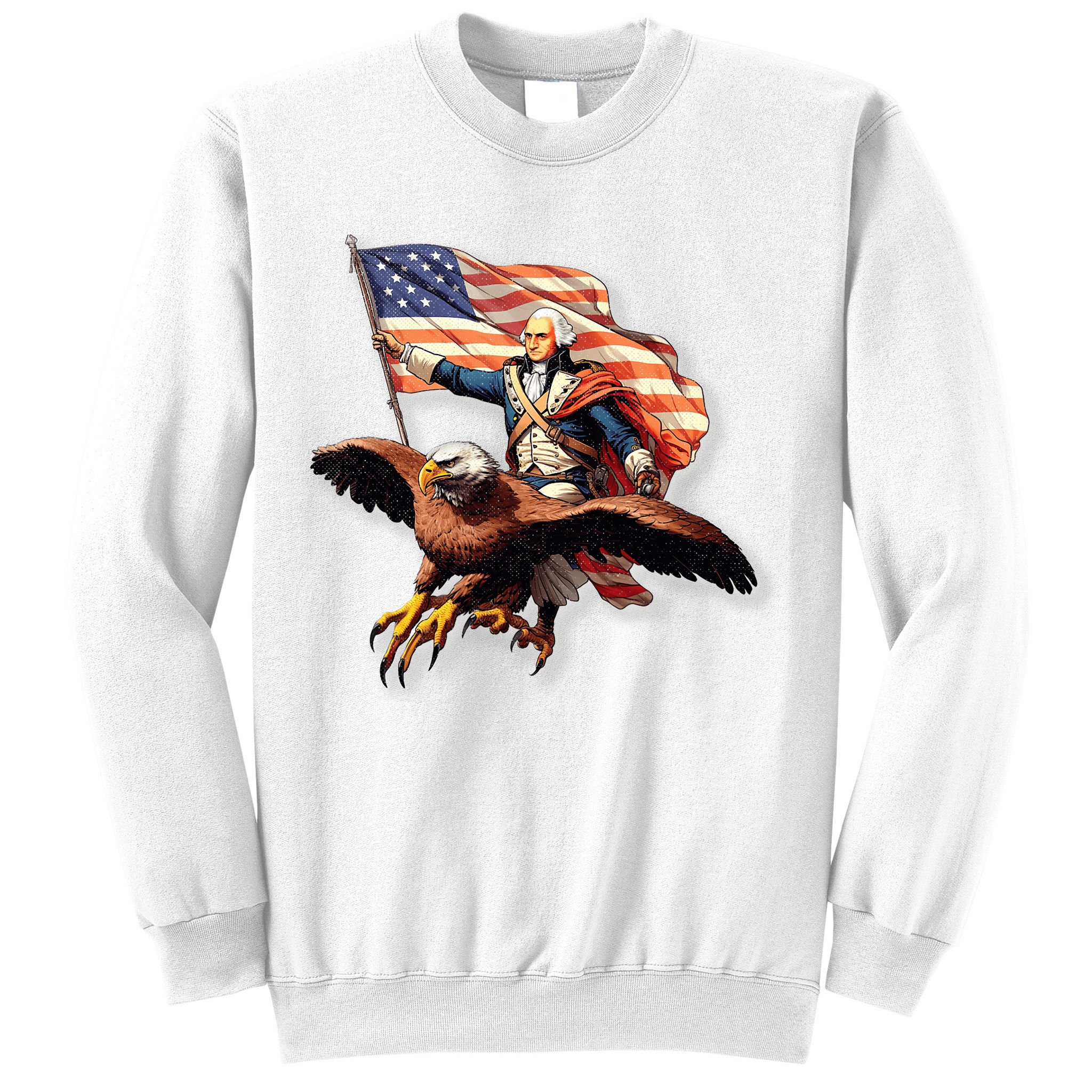 George Washington Riding A Bald Eagle Patriotic Sweatshirt