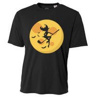 Golf Witch Riding Golf Stick Funny Halloween Golf Club Cooling Performance Crew T-Shirt