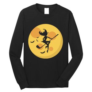 Golf Witch Riding Golf Stick Funny Halloween Golf Club Long Sleeve Shirt