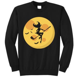 Golf Witch Riding Golf Stick Funny Halloween Golf Club Sweatshirt