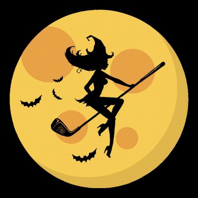 Golf Witch Riding Golf Stick Funny Halloween Golf Club T-Shirt