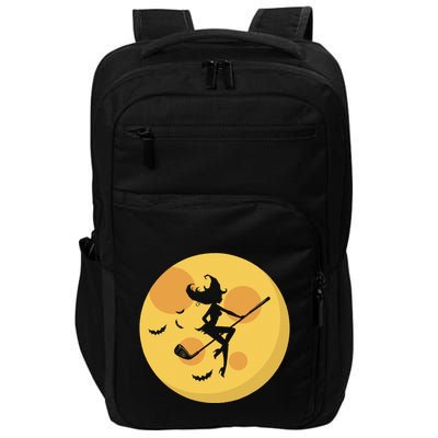 Golf Witch Riding Golf Stick Funny Halloween Golf Club Impact Tech Backpack
