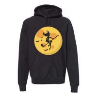 Golf Witch Riding Golf Stick Funny Halloween Golf Club Premium Hoodie