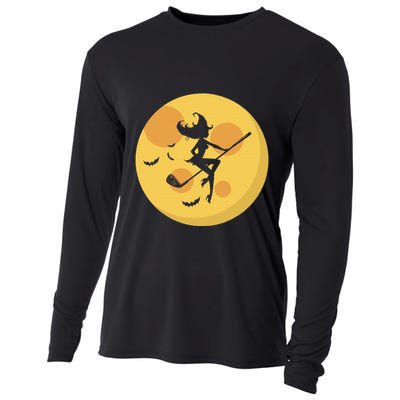 Golf Witch Riding Golf Stick Funny Halloween Golf Club Cooling Performance Long Sleeve Crew