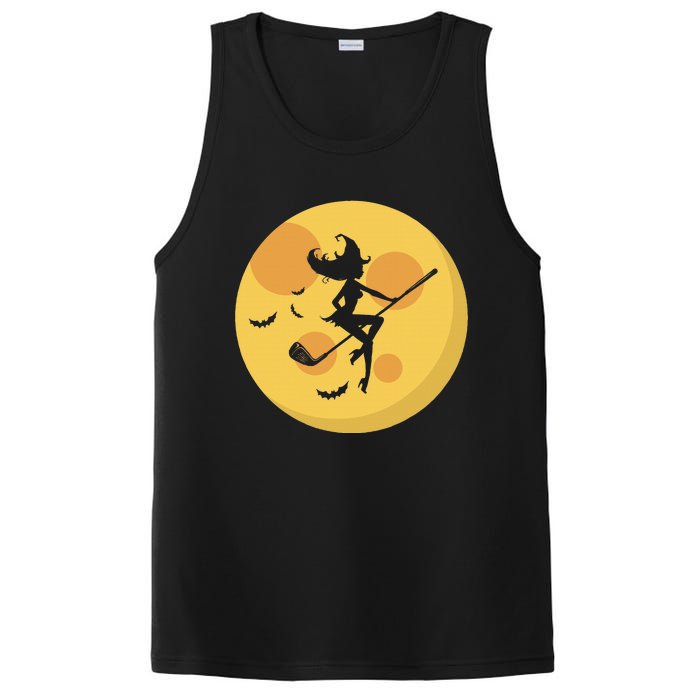 Golf Witch Riding Golf Stick Funny Halloween Golf Club PosiCharge Competitor Tank