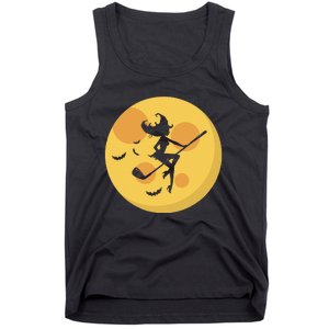 Golf Witch Riding Golf Stick Funny Halloween Golf Club Tank Top