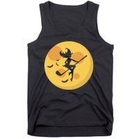 Golf Witch Riding Golf Stick Funny Halloween Golf Club Tank Top