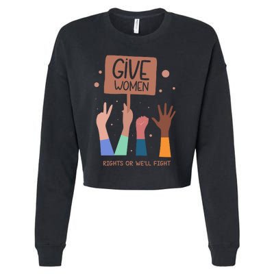 Give Women Rights Cropped Pullover Crew