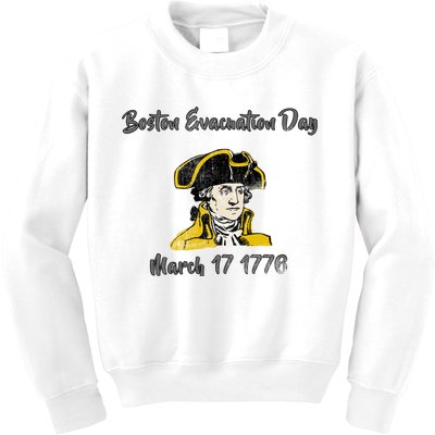 George Washington Revolutionary War Boston Evacauation Day Gift Kids Sweatshirt