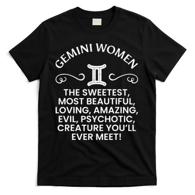 Gemini Women Sweetest Beautiful Funny Gemini Zodiac Signs T-Shirt