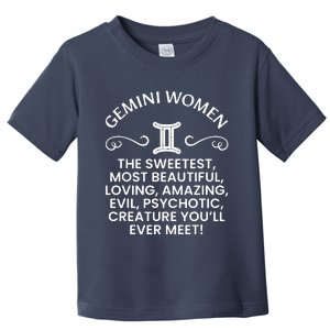 Gemini Women Sweetest Beautiful Funny Gemini Zodiac Signs Toddler T-Shirt