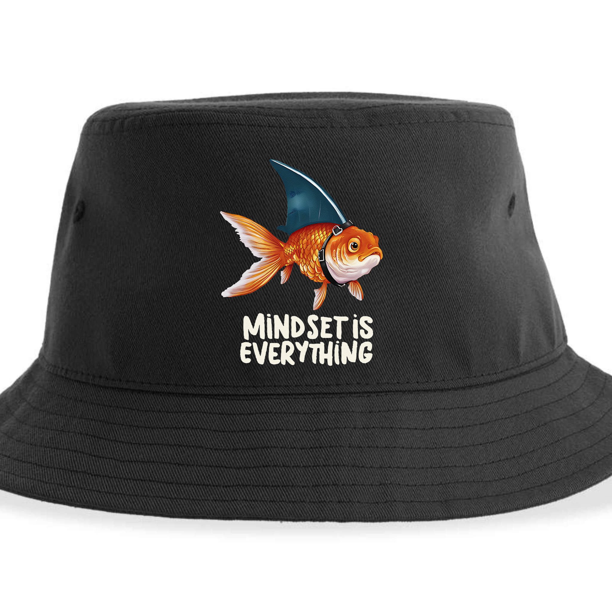 Goldfish With Shark Fin Costume Illustration Sustainable Bucket Hat