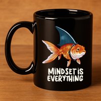 Goldfish With Shark Fin Costume Illustration 11oz C Handle Ceramic Mug
