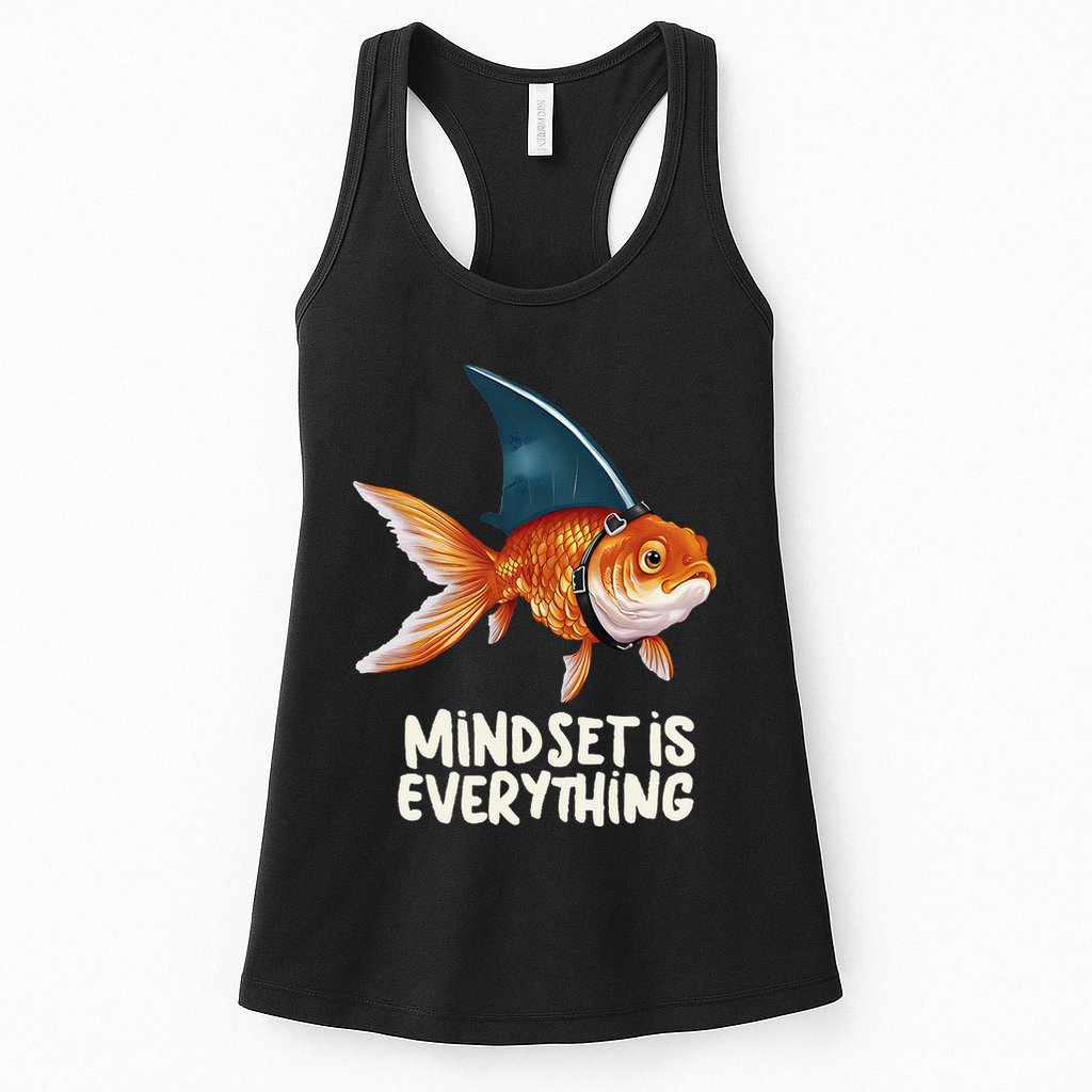 Goldfish With Shark Fin Costume Illustration Womens Tank Top