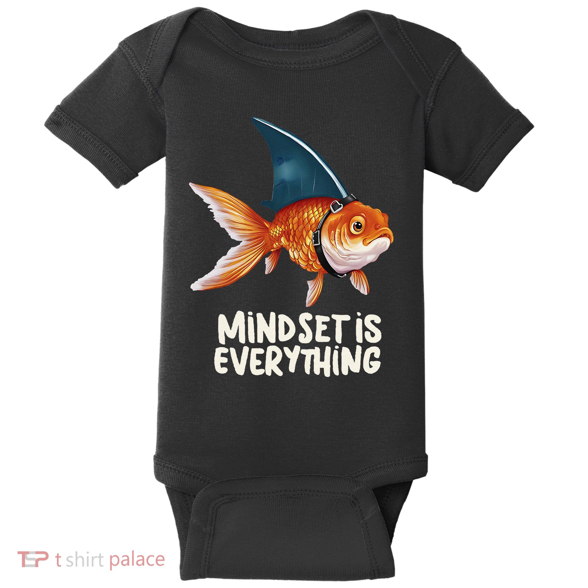 Goldfish With Shark Fin Costume Illustration Baby Bodysuit