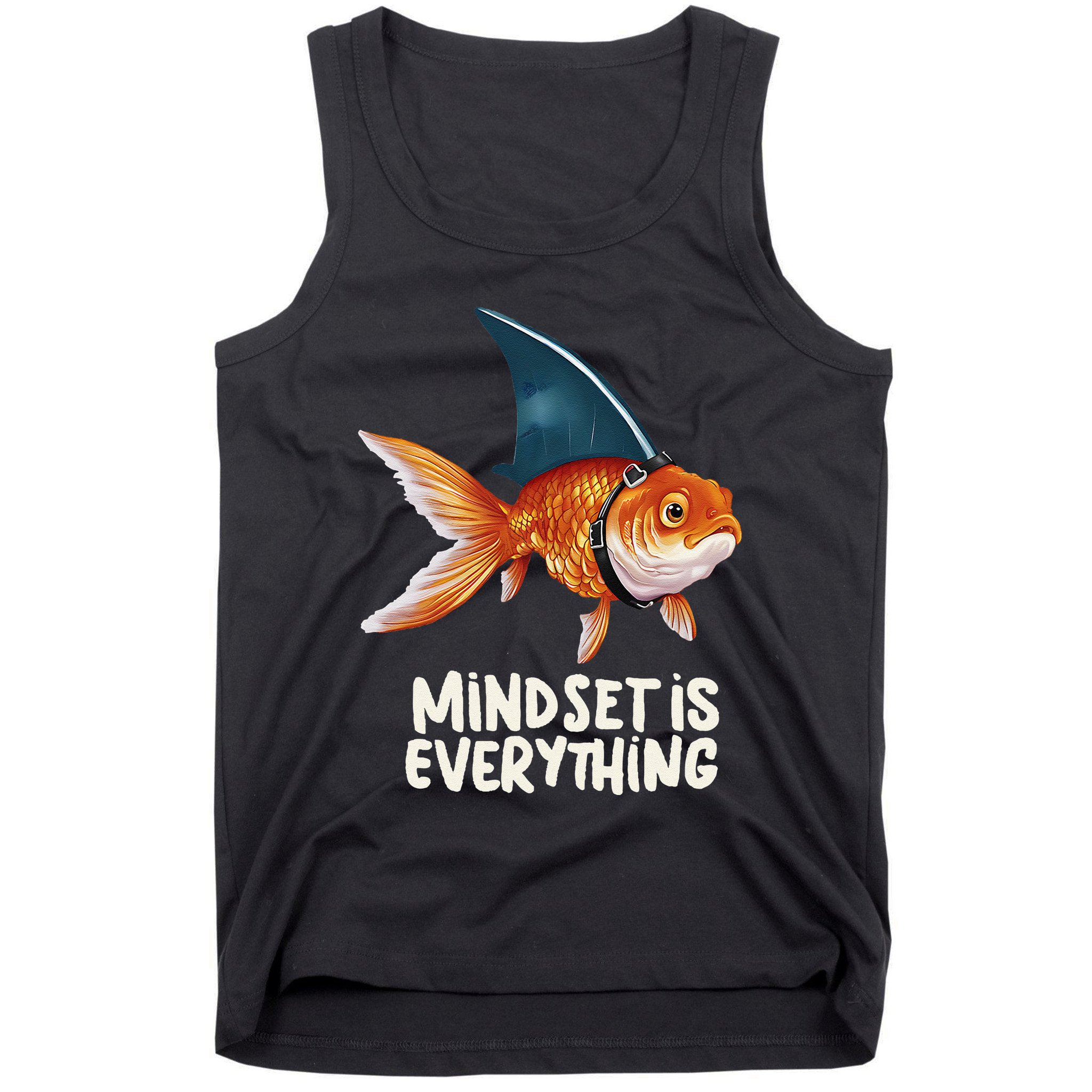 Goldfish With Shark Fin Costume Illustration Tank Top