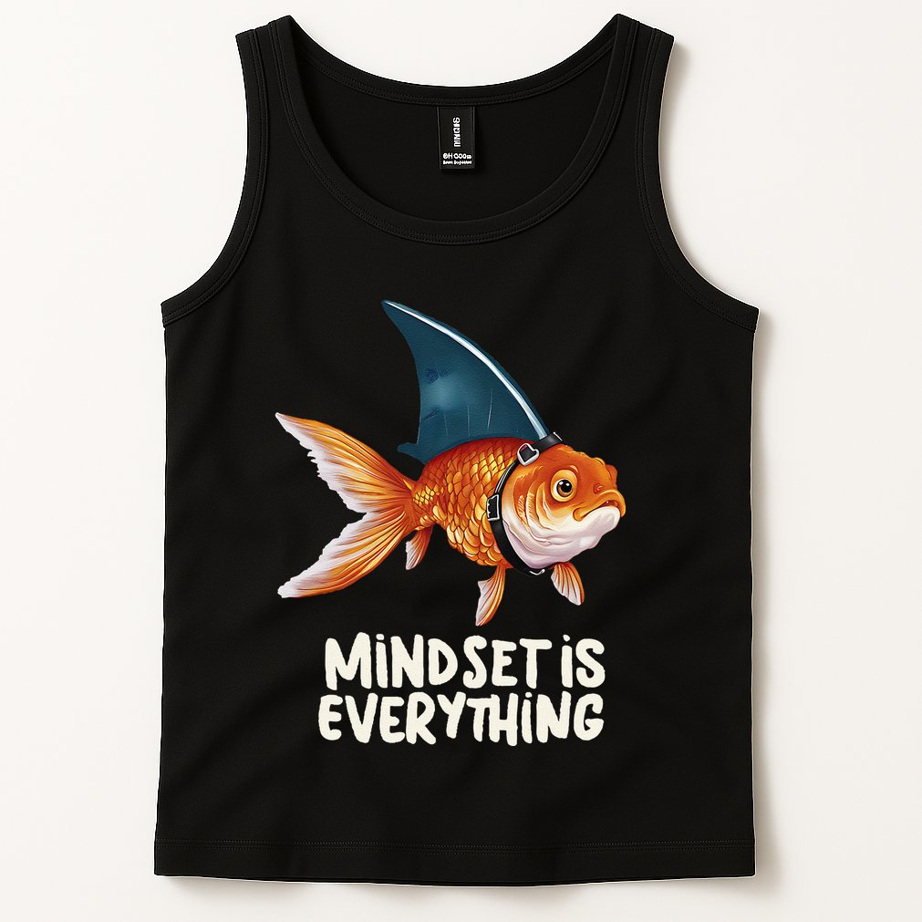 Goldfish With Shark Fin Costume Illustration Tank Top