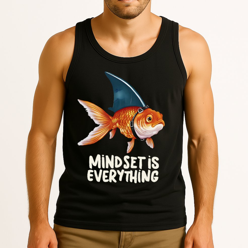 Goldfish With Shark Fin Costume Illustration Tank Top