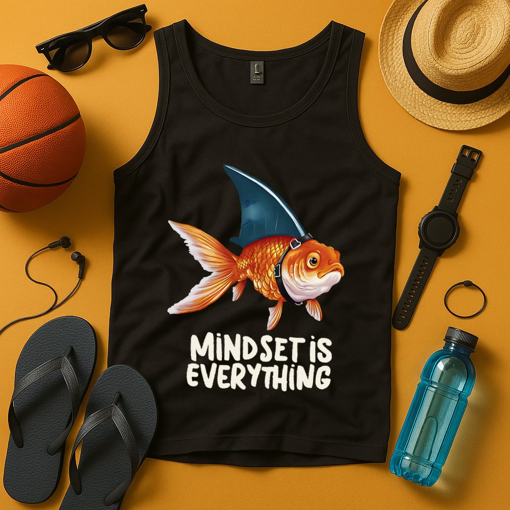 Goldfish With Shark Fin Costume Illustration Tank Top