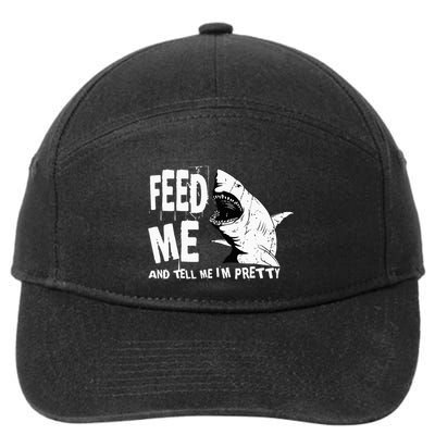 Great White Shark Feed Me Largest Predator Ocean Biologists 7-Panel Snapback Hat
