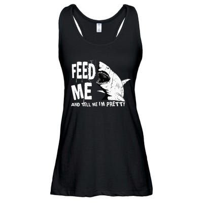 Great White Shark Feed Me Largest Predator Ocean Biologists Ladies Essential Flowy Tank