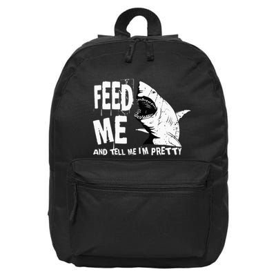 Great White Shark Feed Me Largest Predator Ocean Biologists 16 in Basic Backpack