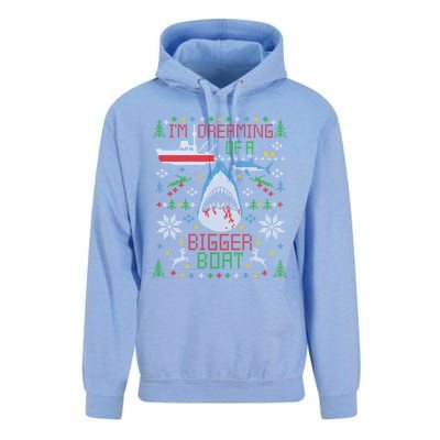 Great White Shark Fishing Ugly Christmas Sweater Party Gift Unisex Surf Hoodie