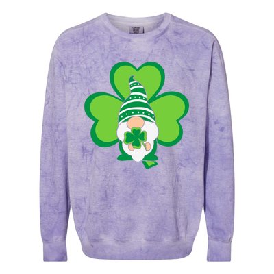 Gnome With Shamrock St Patricks Day Colorblast Crewneck Sweatshirt