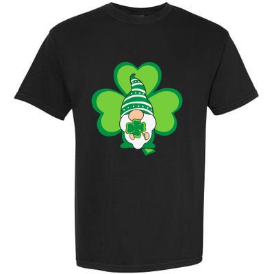 Gnome With Shamrock St Patricks Day Garment-Dyed Heavyweight T-Shirt