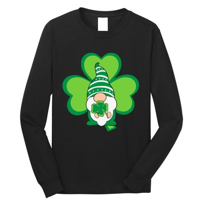 Gnome With Shamrock St Patricks Day Long Sleeve Shirt