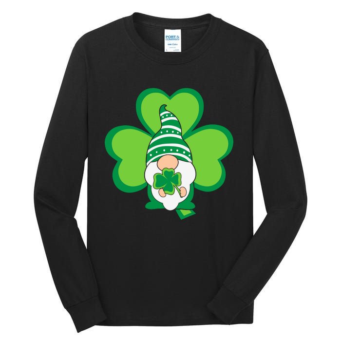 Gnome With Shamrock St Patricks Day Tall Long Sleeve T-Shirt