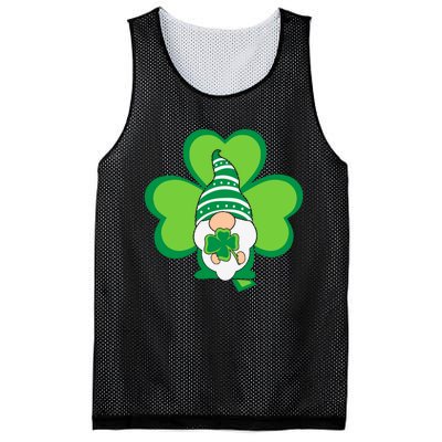 Gnome With Shamrock St Patricks Day Mesh Reversible Basketball Jersey Tank