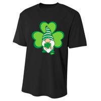 Gnome With Shamrock St Patricks Day Performance Sprint T-Shirt