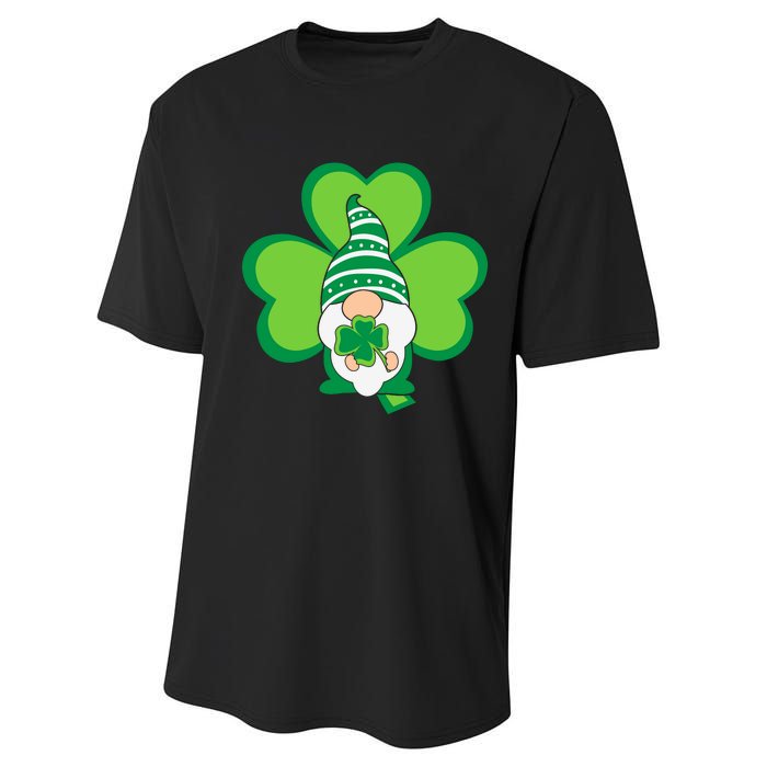 Gnome With Shamrock St Patricks Day Performance Sprint T-Shirt