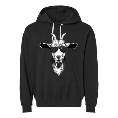 Goat With Sunglasses Garment-Dyed Fleece Hoodie