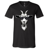 Goat With Sunglasses V-Neck T-Shirt