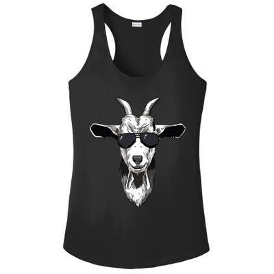 Goat With Sunglasses Ladies PosiCharge Competitor Racerback Tank