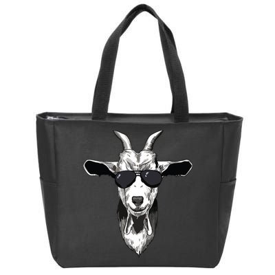 Goat With Sunglasses Zip Tote Bag