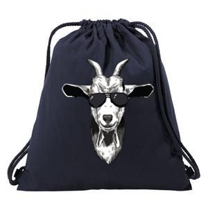 Goat With Sunglasses Drawstring Bag