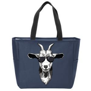 Goat With Sunglasses Zip Tote Bag